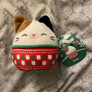 Squishmallows Cam the Cat in Festive Sweater